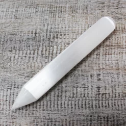 16cm smooth selenite with one end rounded and one end pointed