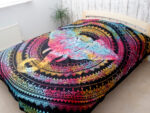 Elephant Head Double Bedspread and Wall Hanging on Double Bed