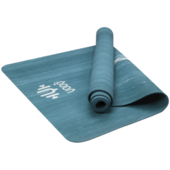 YOOQ PURE Blue Marble Rubber Yoga Mat half rolled