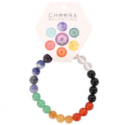 Gemstone chakra bracelet with 7 colours of beads