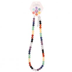 Gemstone chakra necklace with 7 colours of beads