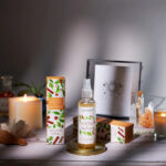 Aromafume white sage and sandalwood smudge spray 100ml displayed in zen setting