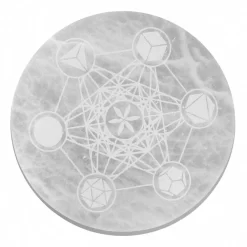18cm round sacred geometry crystal charging plate.